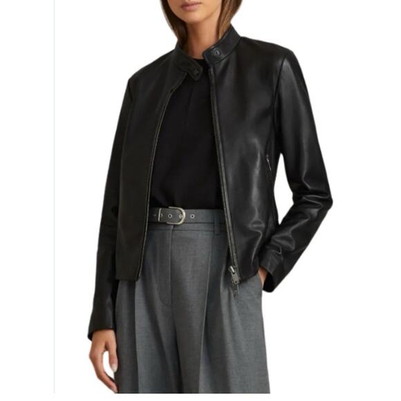 Vintage Y2K Zara Motorcycle Leather Jacket Black Womens Size 2XL Fits Smaller!! - Picture 1 of 15